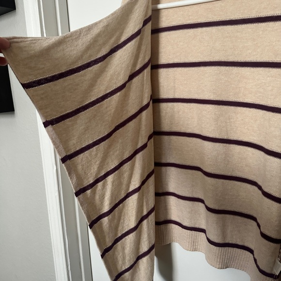 Cute striped three quarter 3/4 length sleeve cardigan size L - Picture 3 of 7